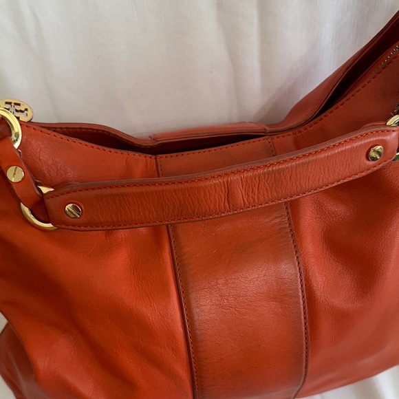 Tory Burch Vibrant Orange Leather Hobo Bag - Picture 10 of 16